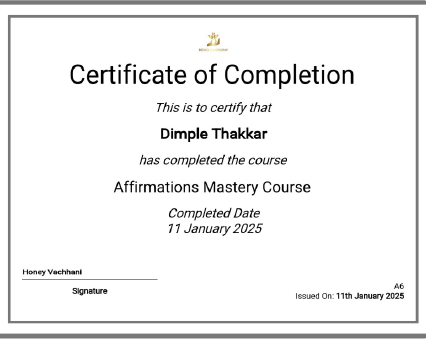 Meditation Certificate